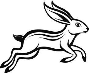 Swift Hare Bold Silhouette of a Rabbit in Motion.