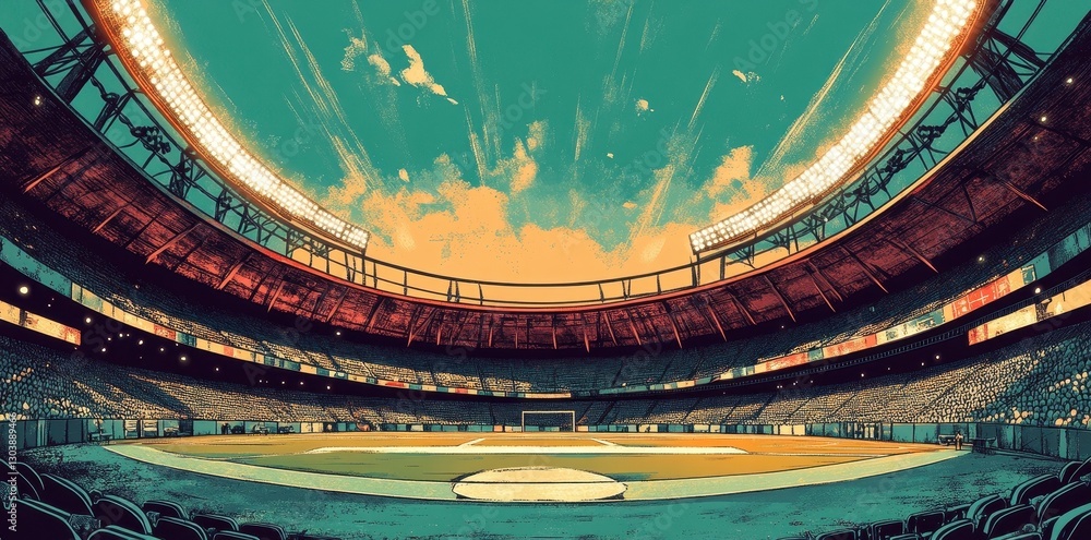 Poster this image depicts a stadium ready for a sporting event