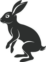 Obraz premium Swift Hare Bold Silhouette of a Rabbit in Motion.