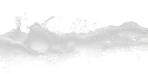 White Soap Foam with Bubbles on Transparent Background - Hygiene and Freshness Concept