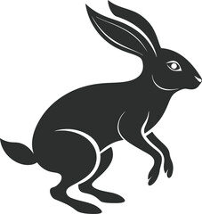 Obraz premium Swift Hare Bold Silhouette of a Rabbit in Motion.