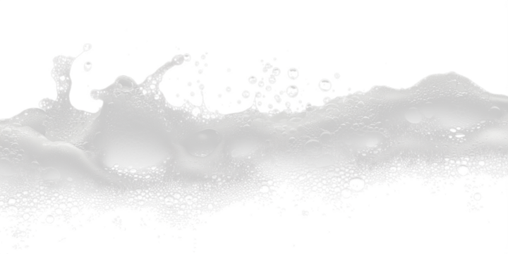White Soap Foam with Bubbles on Transparent Background - Hygiene and Freshness Concept