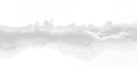White Soap Foam with Bubbles on Transparent Background - Hygiene and Freshness Concept