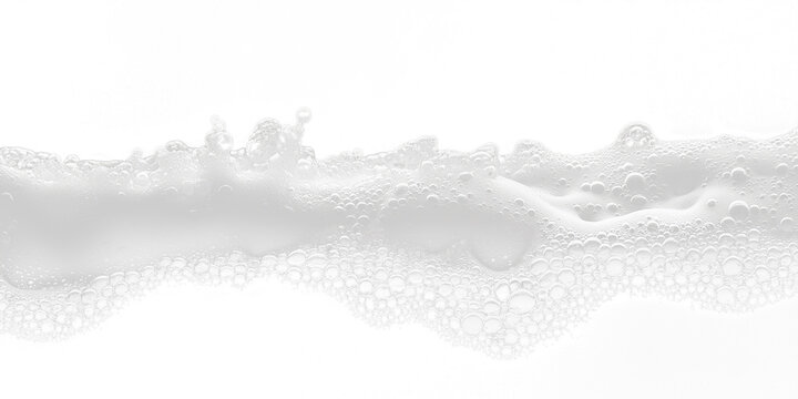 White Soap Foam with Bubbles on Transparent Background - Hygiene and Freshness Concept