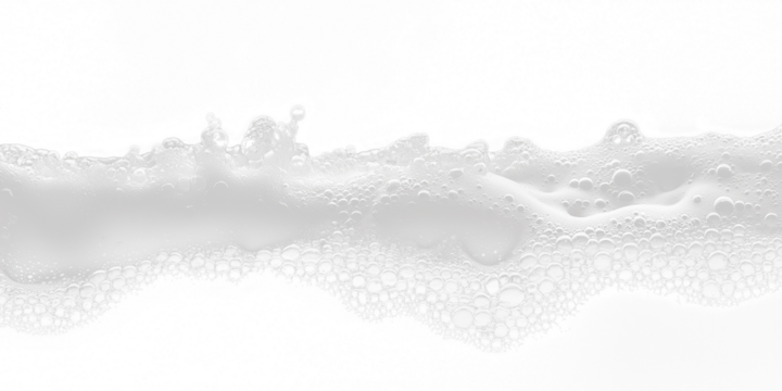 White Soap Foam with Bubbles on Transparent Background - Hygiene and Freshness Concept