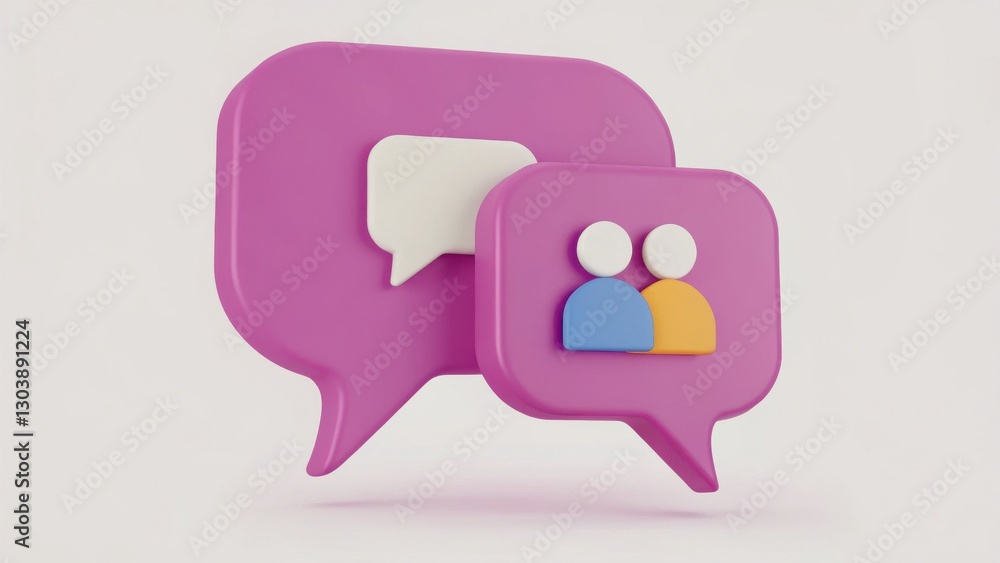 Aufkleber colorful speech bubbles with icons representing messaging and communication themes