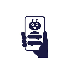 AI Assistant app icon with a phone in hand