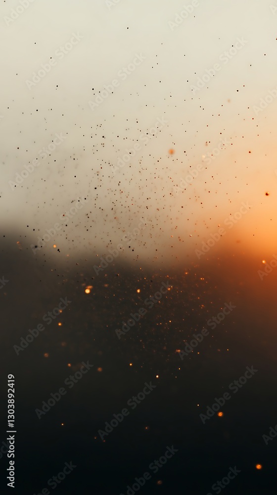Poster celestial dust abstract background with ethereal golden particle effects