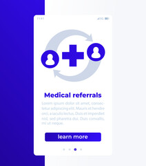 Medical referrals banner design with icon