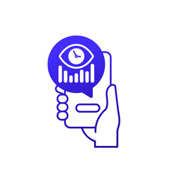 screen time control icon with phone, eye and clock