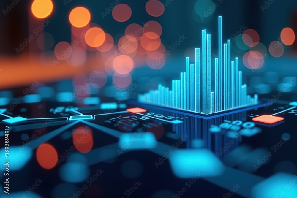 Poster a vibrant visualization of data analysis an abstract graphic representation featuring a colorful ba