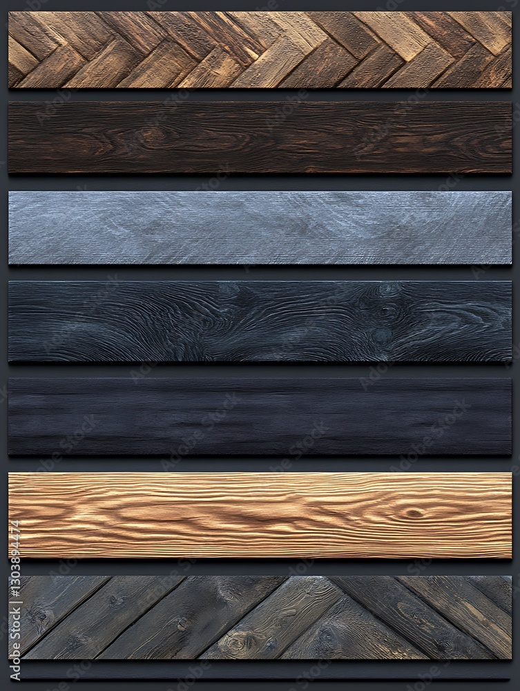 Aufkleber collection of assorted textured wood planks with varying tones and patterns