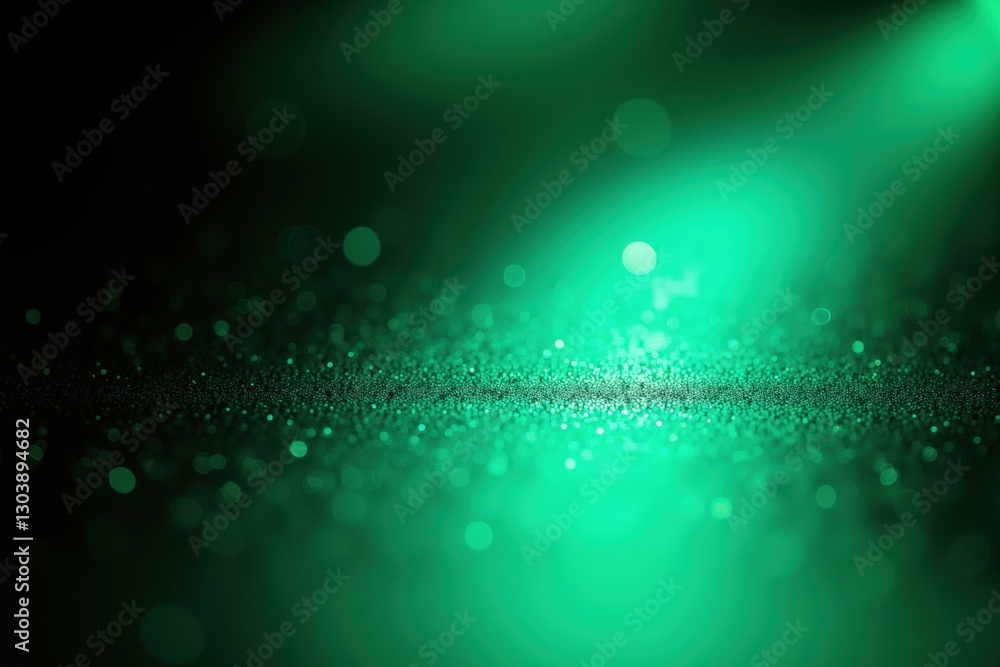 Poster a mesmerizing close-up of luminous green light play on a textured surface creating an ethereal atmos