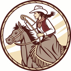 Retro Cowgirl Bundle SVG Vintage Bohemian Western Boho Chic Women Horse Illustration Cowboy Bronco Rodeo