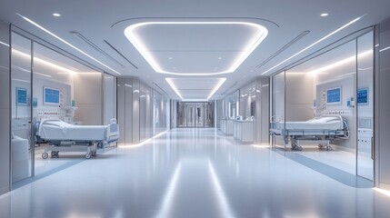 Obraz premium A modern hospital with a specialized nephrology unit and advanced equipment