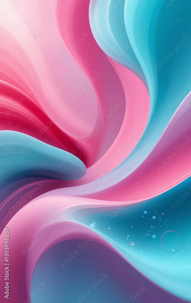 Poster ethereal abstract art. gentle waves of pastel shades creates calming artwork. smooth gradients and h