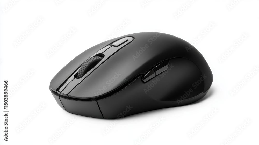 Poster a wireless computer mouse presented on a simple white background