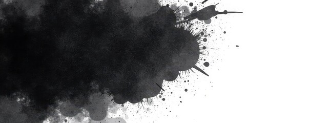 Black ink wash effect, diagonal stripe overlay, white vector backdrop , digital, black