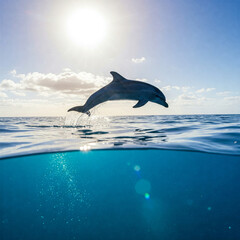 Obraz premium dolphin jumping in water