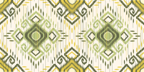 Ethnic ikat seamless pattern.beautiful pattern. floral embroidery, bohemian style, abstract flower art print. ethnic ikat abstract art. seamless fabric. ikat design for fabric, wallpaper, clothing.