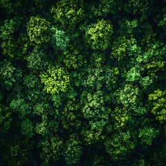 Obraz premium Aerial View of Lush Green Forest Canopy Texture