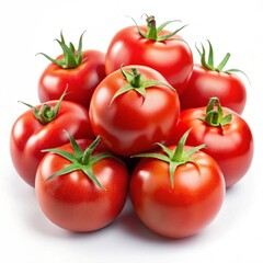 Fototapeta premium Red fresh tasty tomatoes isolated on white background.