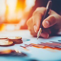 Consumer evaluating loan interest rates and credit scores in banking algorithms financial environment analytical viewpoint