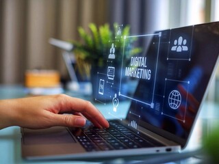 digital marketing concept for business and technology.