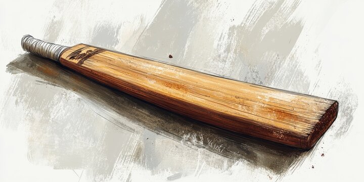 A detailed image of a cricket bat laying on a surface