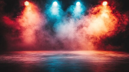 Smoky Stage with Colorful Lighting