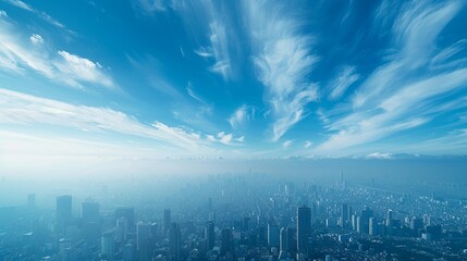 Fototapeta premium クリアな青空の都市のスカイライン14