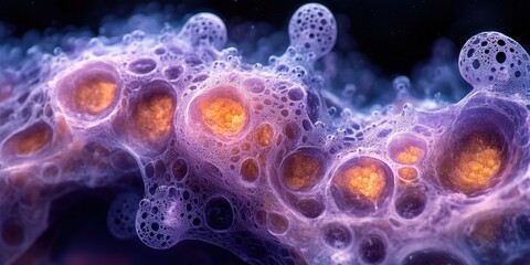 Close-up of cell membrane structure to demonstrate biological function and cellular composition