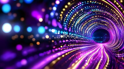 Fototapeta premium Abstract Colorful Swirling Light Tunnel Background