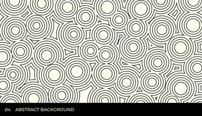 black and white abstract circle background, sticking effect, wallpaper, cover, vector illustration, 