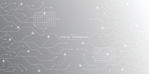 Grey abstract technology background. business technology communication. Hi tech digital connection. high tech. science. modern technology business concept. futuristic background. vector illustration