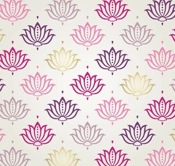 Colorful water lilies, wedding card design, royal India	
