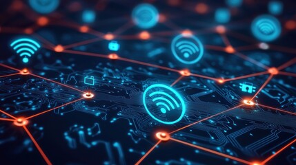 Fototapeta premium Abstract Network Connection: A Digital Data Highway