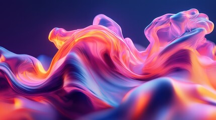 Obraz premium Abstract Colorful Swirling Landscape: A Digital Painting of Vivid Hues and Dynamic Forms