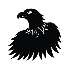 Bald Eagle Silhouette Vector Art | Black and White Bald Eagle Bird Illustration