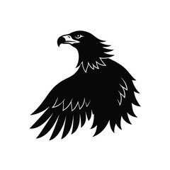 Bald Eagle Silhouette Vector Art | Black and White Bald Eagle Bird Illustration