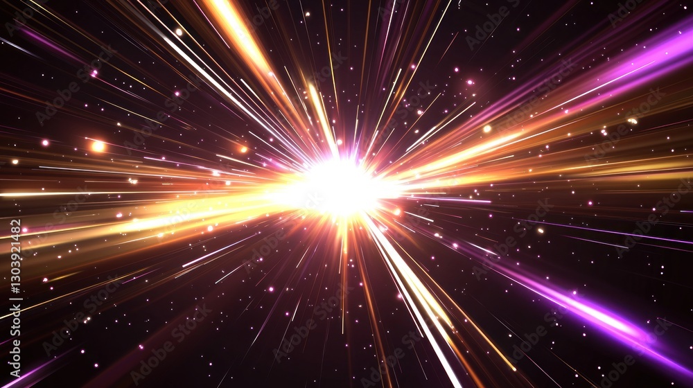 Poster cosmic explosion: a burst of light and color in the universe