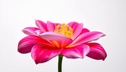 Obraz premium Single vibrant bloom, petals unfurled against pure white, plant, blossom