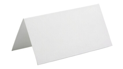 White Blank Paper Table Card Horizontal. PNG.