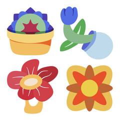 A vibrant summer-themed illustration set, perfect for media and graphic design resources