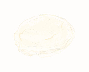 A stack of round flat spring roll pancakes