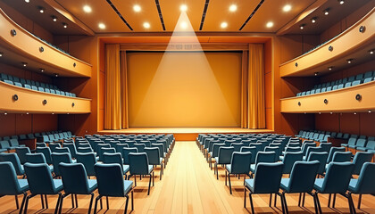 Detailed view of orchestra pit for theater design and presentations