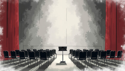 Orchestra pit in theater for cultural blogs and event presentations