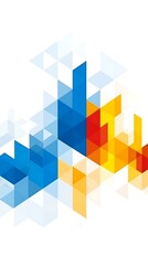 Dynamic geometric composition with gradient triangles, modern design style