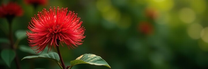 Calliandra Houstoniana in full bloom with bright red petals, floral, calliandra, nature