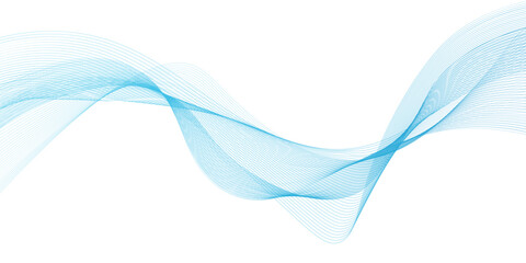 Abstract Blue Waves lines pattern business futuristic horizontal banner on white background